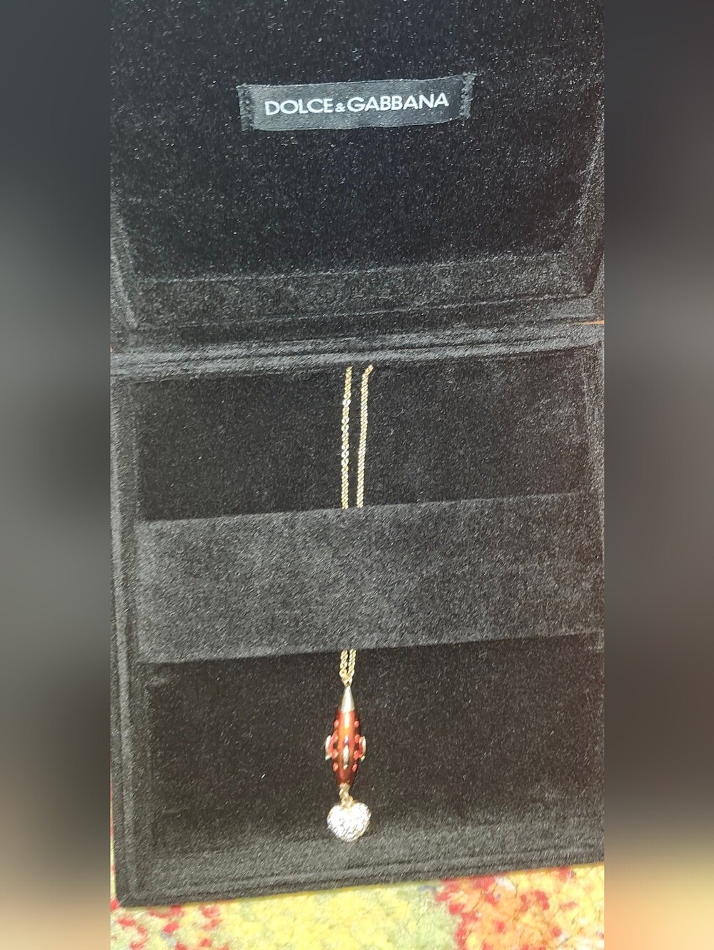 Dolce & Gabbana Gold Chain Necklace with Rocket Ship and Dangling Heart